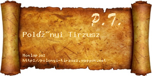 Polónyi Tirzusz névjegykártya